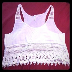 Lacy sheer crop top